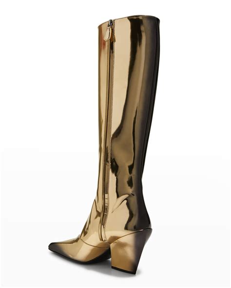 stivale prada alto|Prada Stivale Metallic Knee Boots .